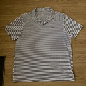 Vineyard Vines Navy and White Striped Polo Shirt